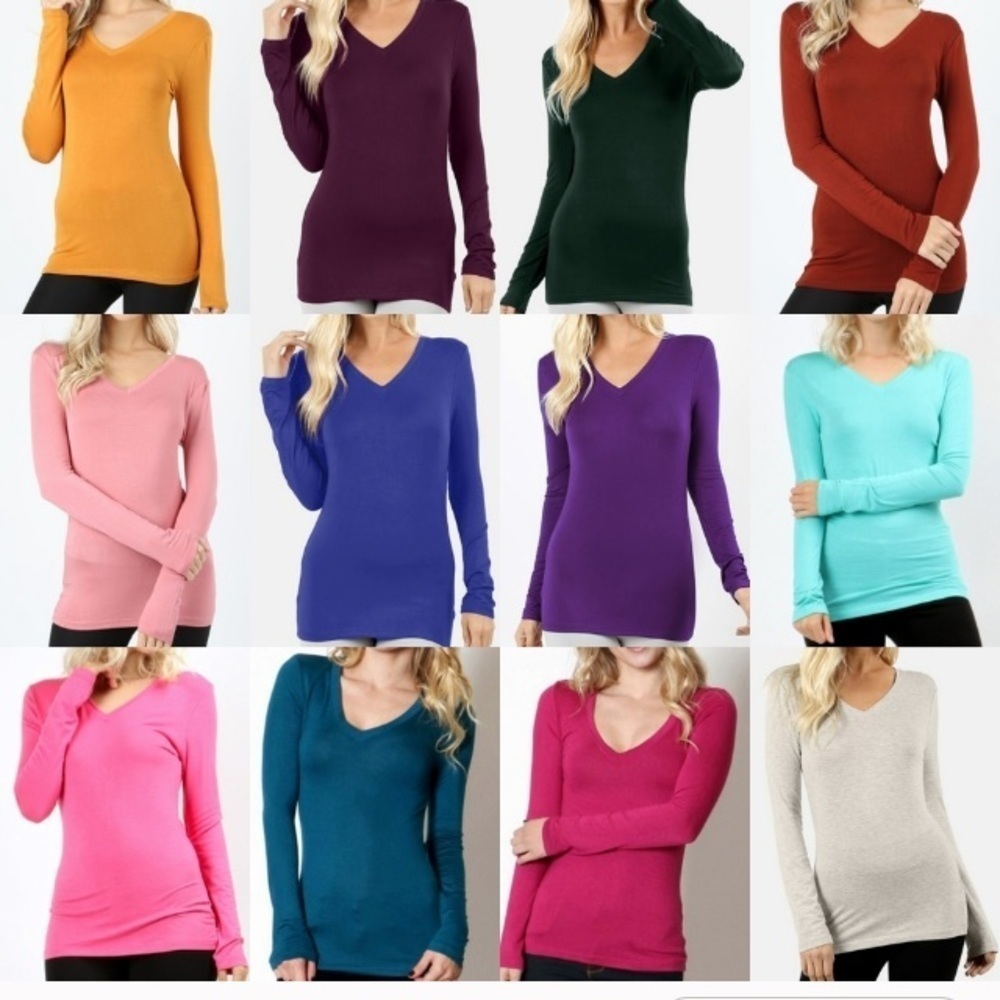 Pink Rayon Long Sleeves V Neck Large Top Brand New - Picture 6 of 6
